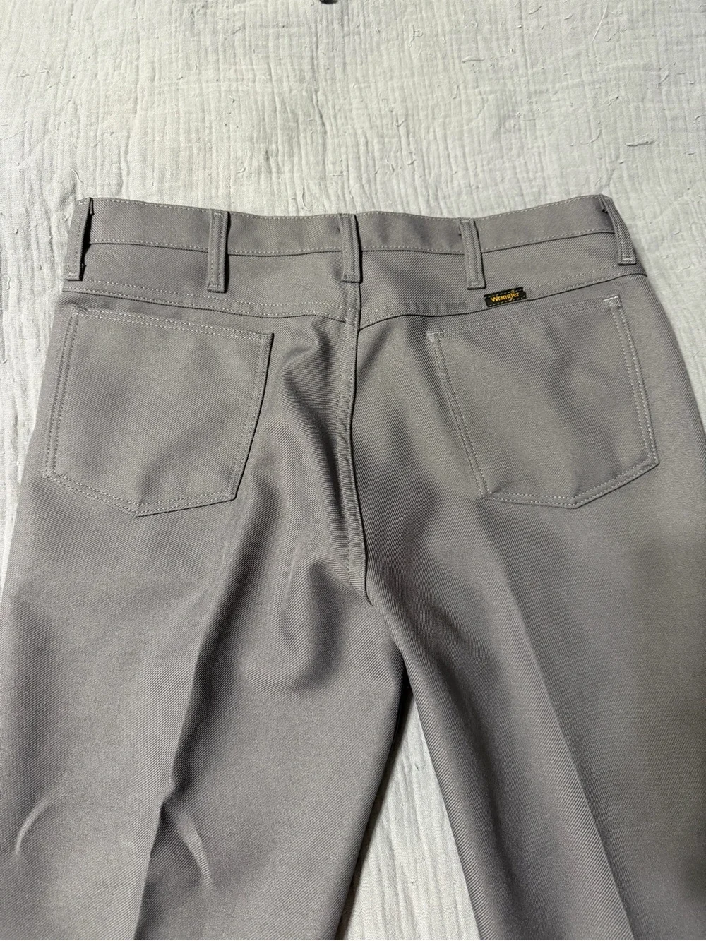 Vintage Wrangler 82BK Polyester Western Cowboy Wrancher Jeans Men’s 36x32 Grey
